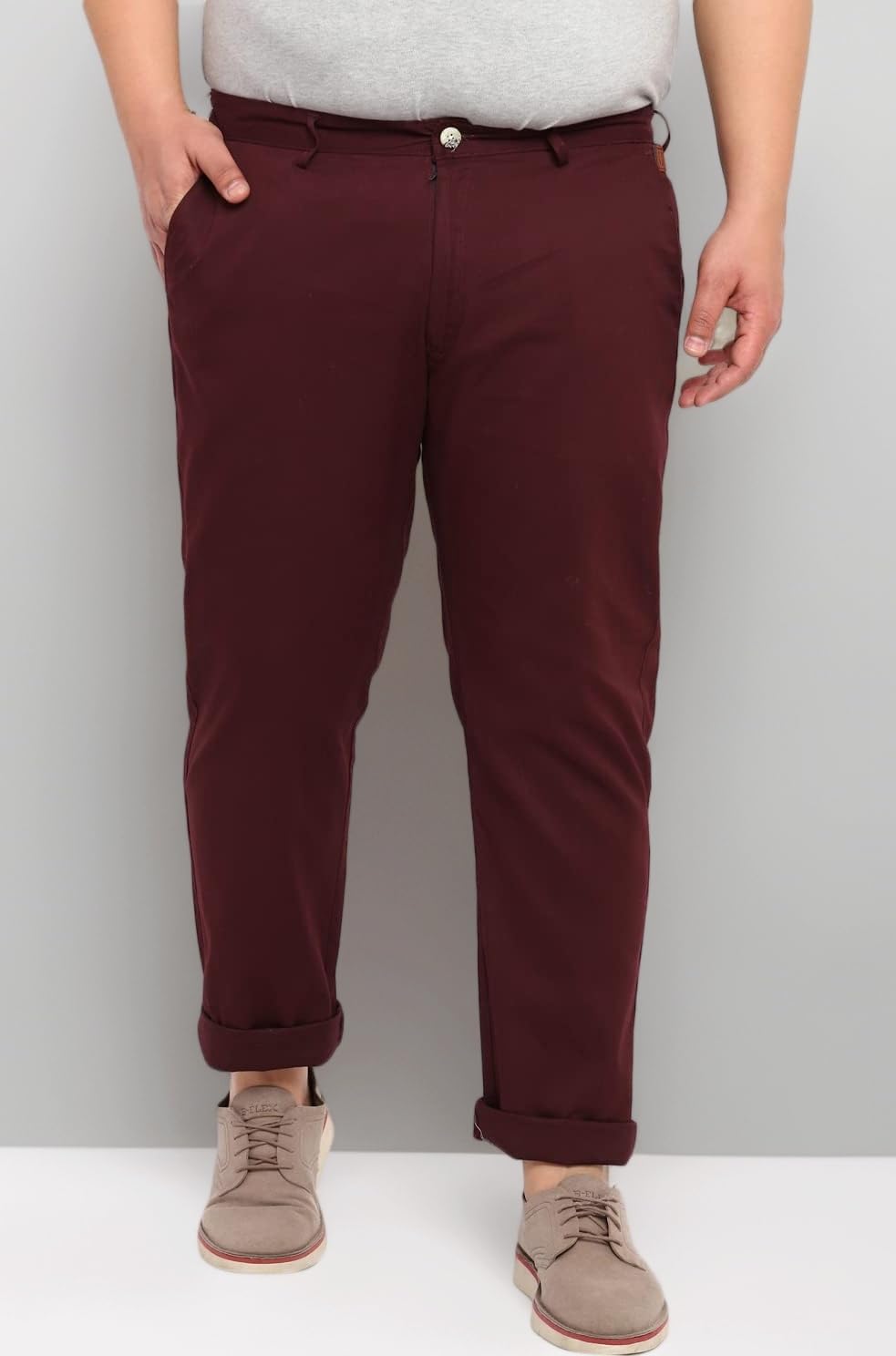 Urbano Plus Men's Regular Fit Mid Rise Trouser