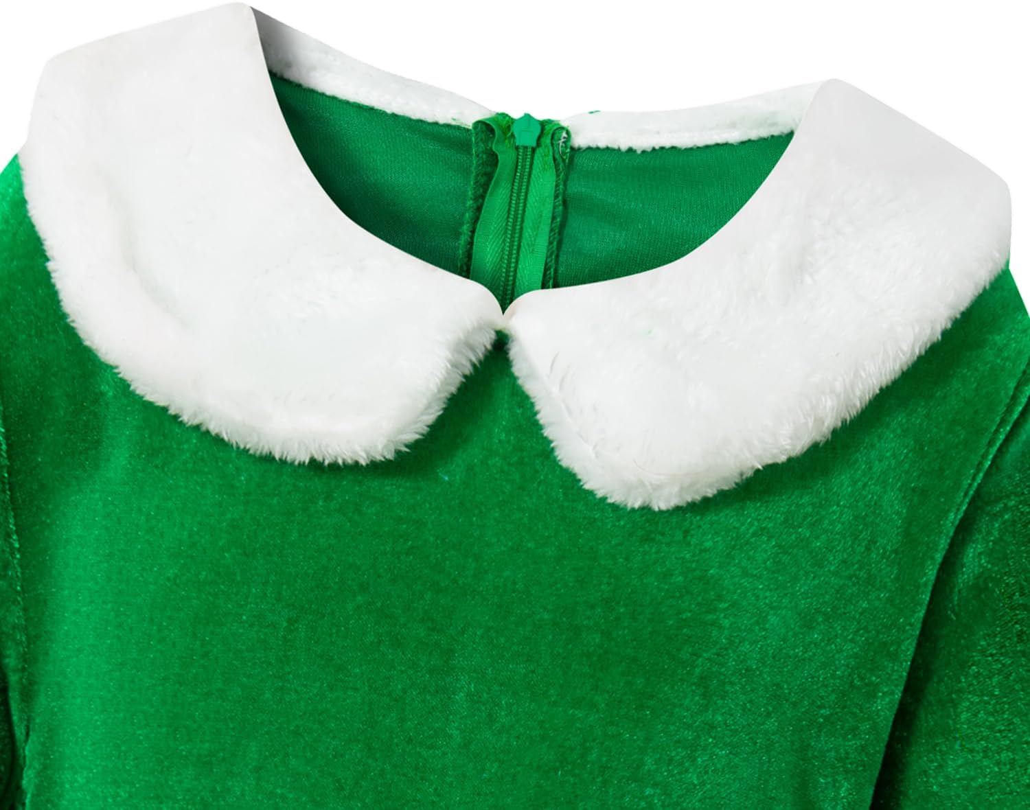 Kids Girls Costume Elf Christmas Dress Cosplay Outfit Dress with Hat Belt Socks Shoes - Image 3