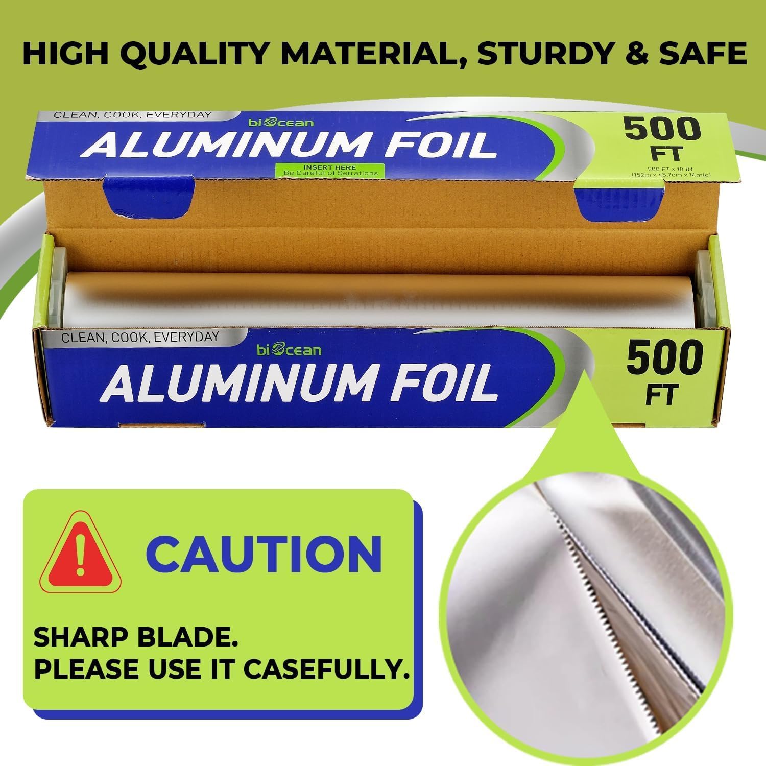 Aluminium Foil 12''x1000 Sq.Ft for Food, Heavy Duty Tin Foil Roll, Non-Stick Disposable Food Wrapping for Restaurant,BBQ,Roasting