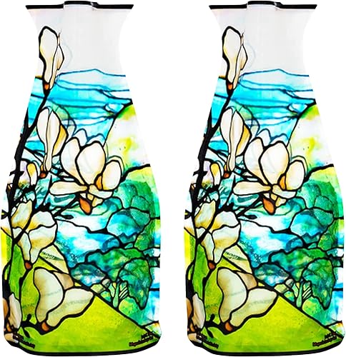 MODGY Florero expandible, plástico decorativo moderno plegable impreso jarrones para centros de mesa para bodas, mesa de comedor, decoración del