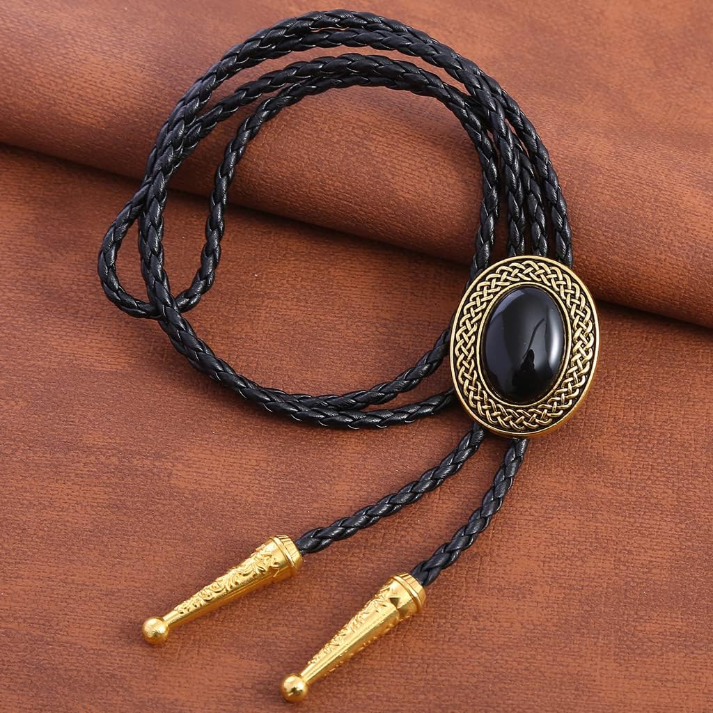 HUABOLA CALYN Bolo tie, Handmade Round Shape Western Cowboy Bola Tie - Image 3