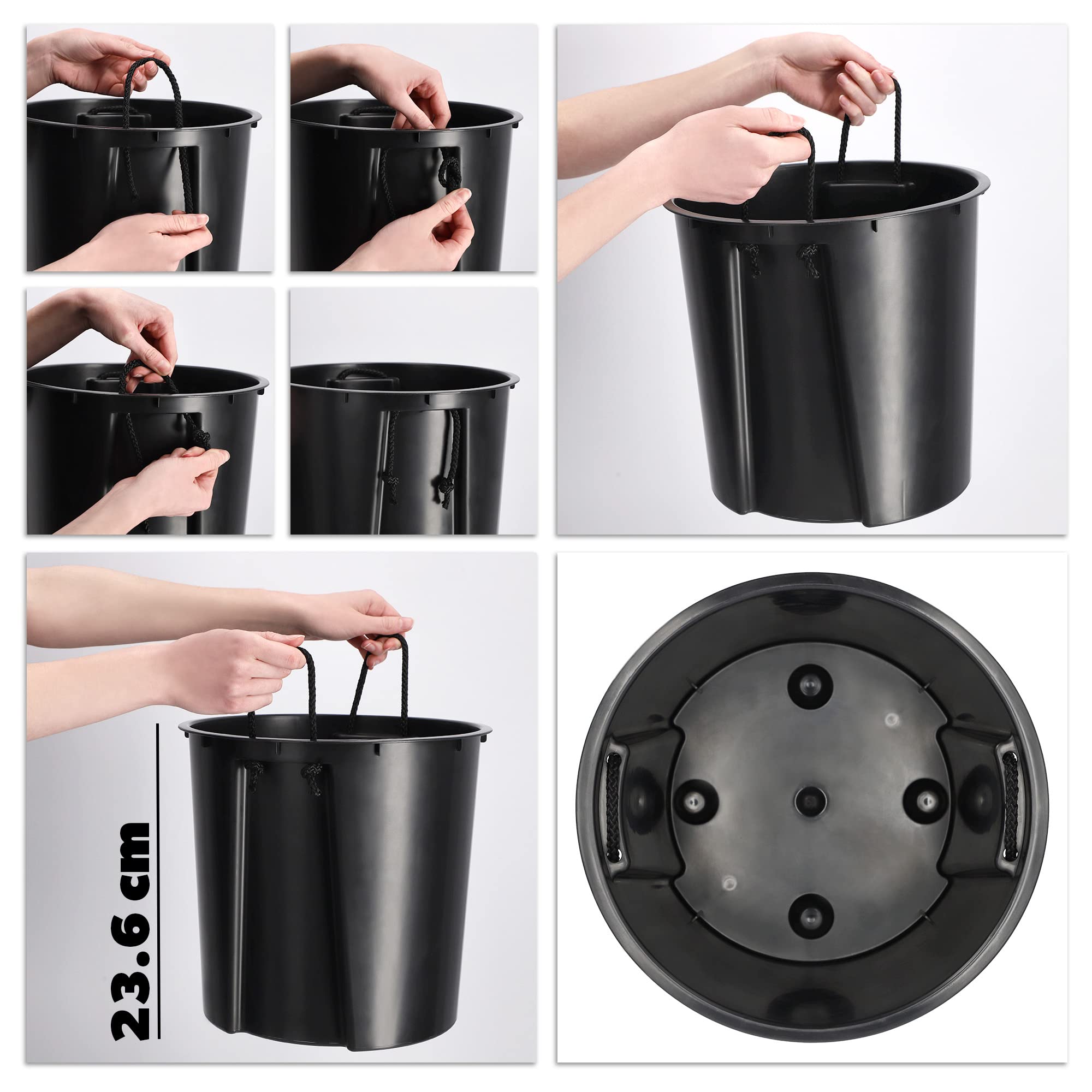 KADAX Macetero Alto de Plastico para Interior y Exterior, Maceta Grande y Decorativa para Plantas de Gran Tamaño y Árboles Pequeños (Blanco, 25.5 cm)
