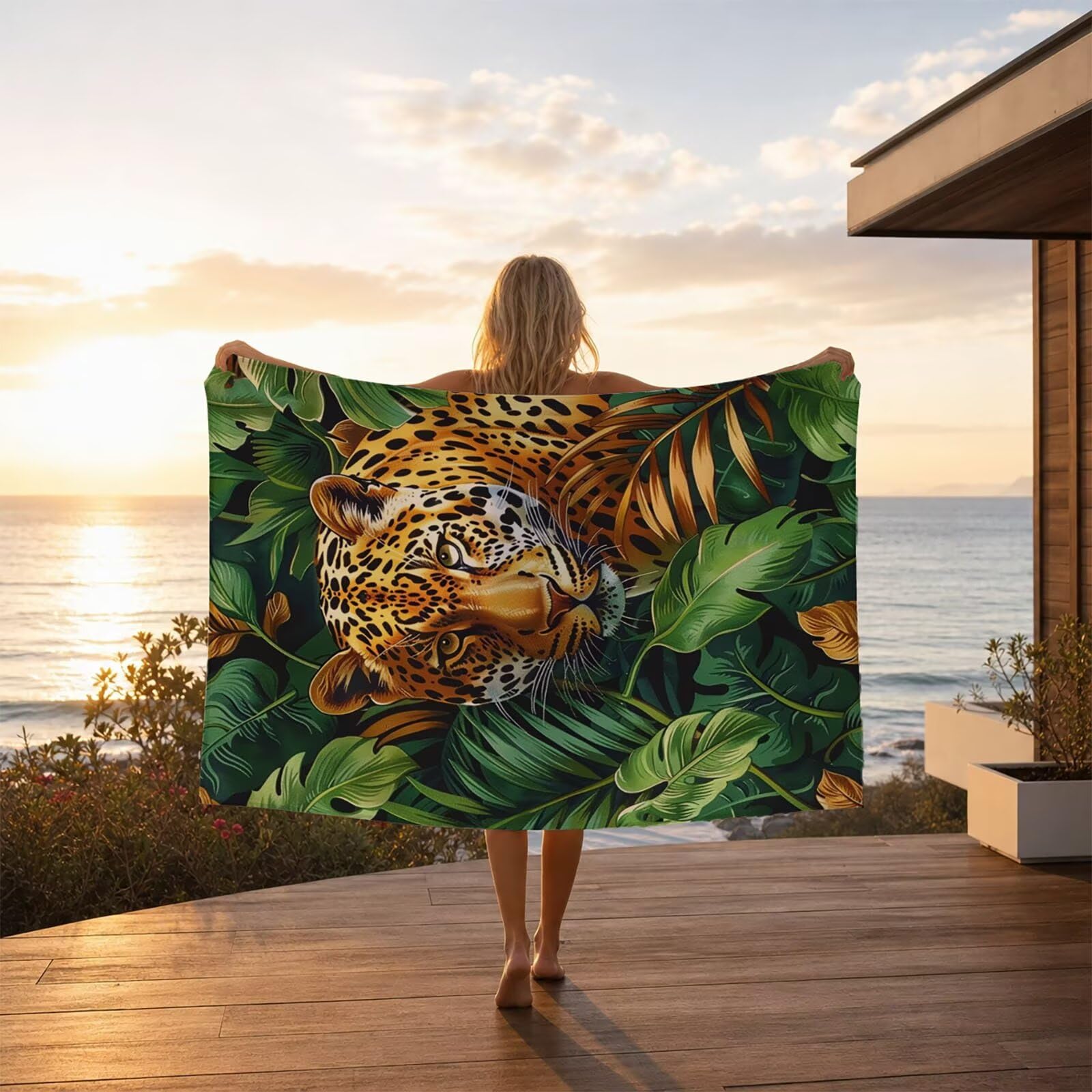 Ręcznik plażowy 160 x 220 cm, lekki, miękki, przyjazny dla skóry, duży, odporny na piasek, zielone liście, ręcznik kąpielowy 220 x 160 cm, szybkoschnący, do sauny, na siłownię, do pływania, na urlop