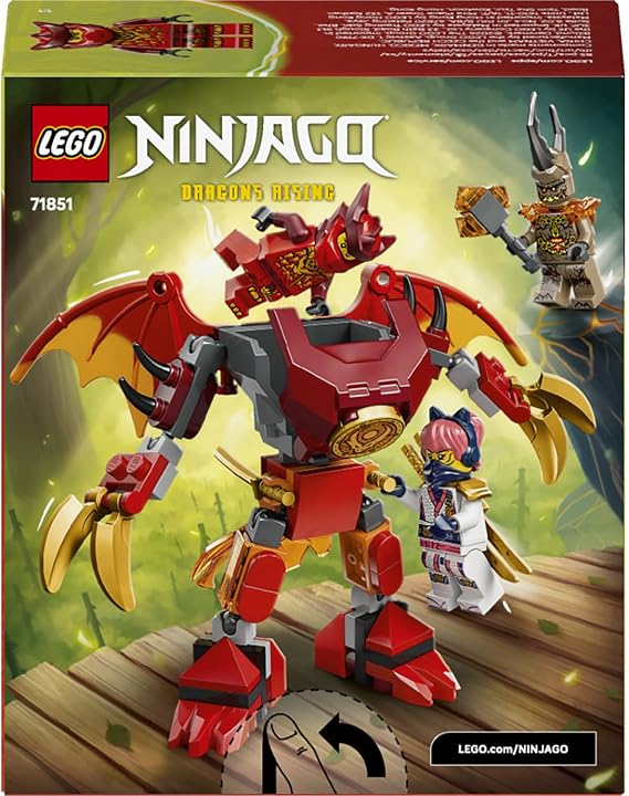 LEGO NINJAGO Kai’nin Ejderha Robotu Savaş Paketi 71851-6 Yaş ve Üzeri Çocuklar için 2 Kılıçlı Kai, Sora ve Pençeli Toprak Canavarı Minifigürleri İçeren Oyuncak Yapım Seti, Hediye Fikri (85 Parça)