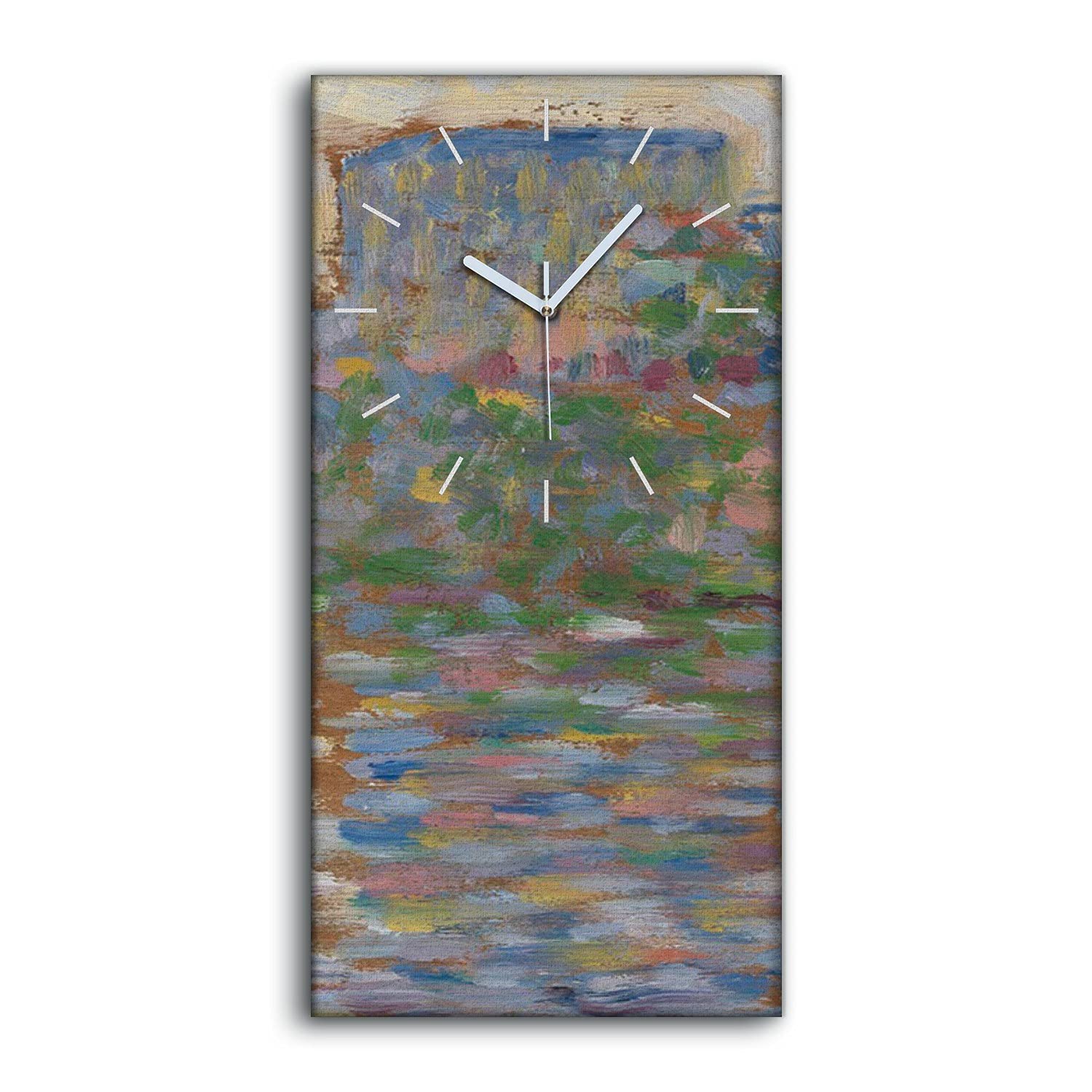 Horloge sur Toile Silencieuse sans Tic-Tac avec Aiguilles Blanches 30x60