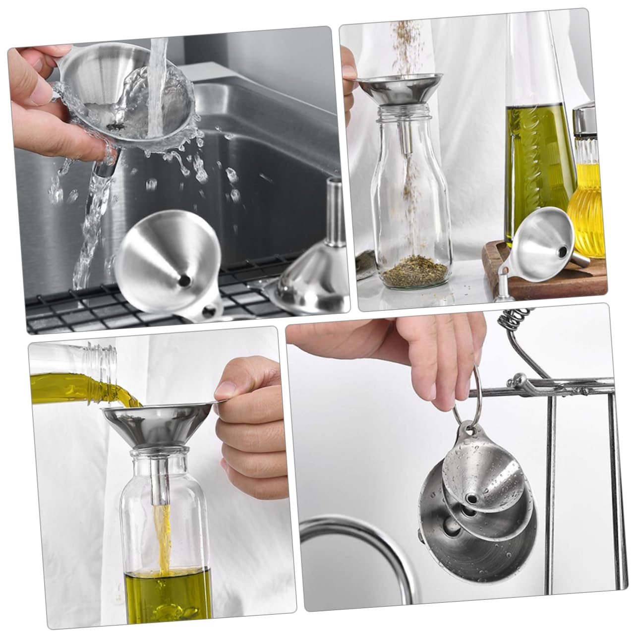 Juego de Embudos de Acero Inoxidable 1 Set para Cocina