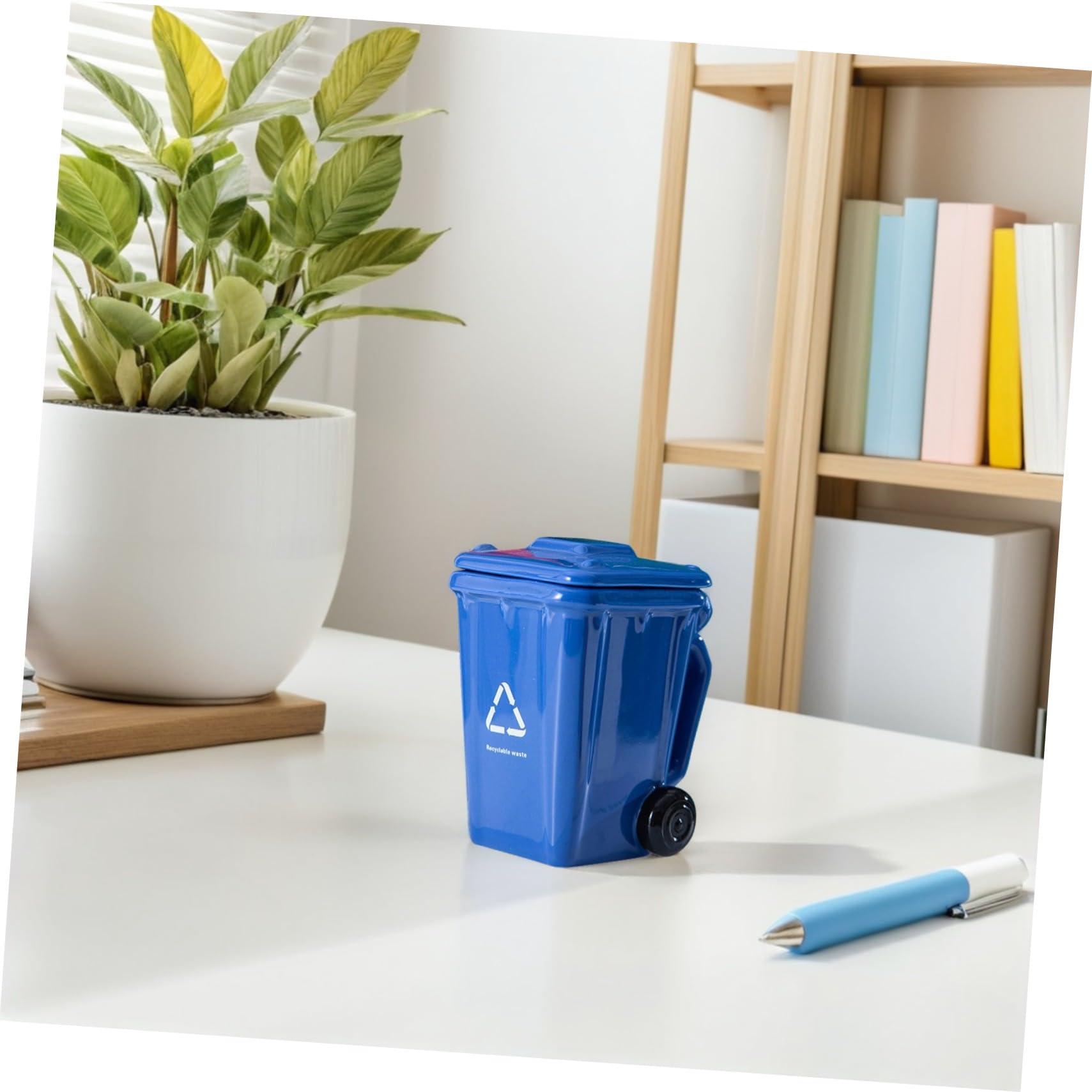 INOOMP Kaffeetasse 400ml aus Keramik, Blau, für Täglichen Gebrauch | Interessantes Design, Anti Scalding und Robust, Passend für Büro, Zuhause und Wohnaccessoire
