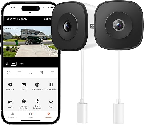 Miniatura 10 de Cámara de seguridad para ventana HOMIQ LIFE 3MP 2K, cámaras WiFi interiores 2.4GHz/5GHz con visión nocturna a color AI Colorvue, detección