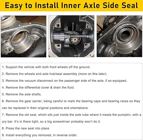 Miniatura 3 de Herramienta de instalación del sello lateral del eje interior delantero para Dana 304460 diferenciales delanteros se adapta a Jeep Wrangle, Ford,