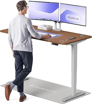 مكتب Desktronic HomePro القائم بارتفاع 160 x 80 سم مع محرك كهربائي مزدوج ووحدة تحكم تعمل باللمس وUSB/USB-C مدمج و3 إعدادات مسبقة للذاكرة