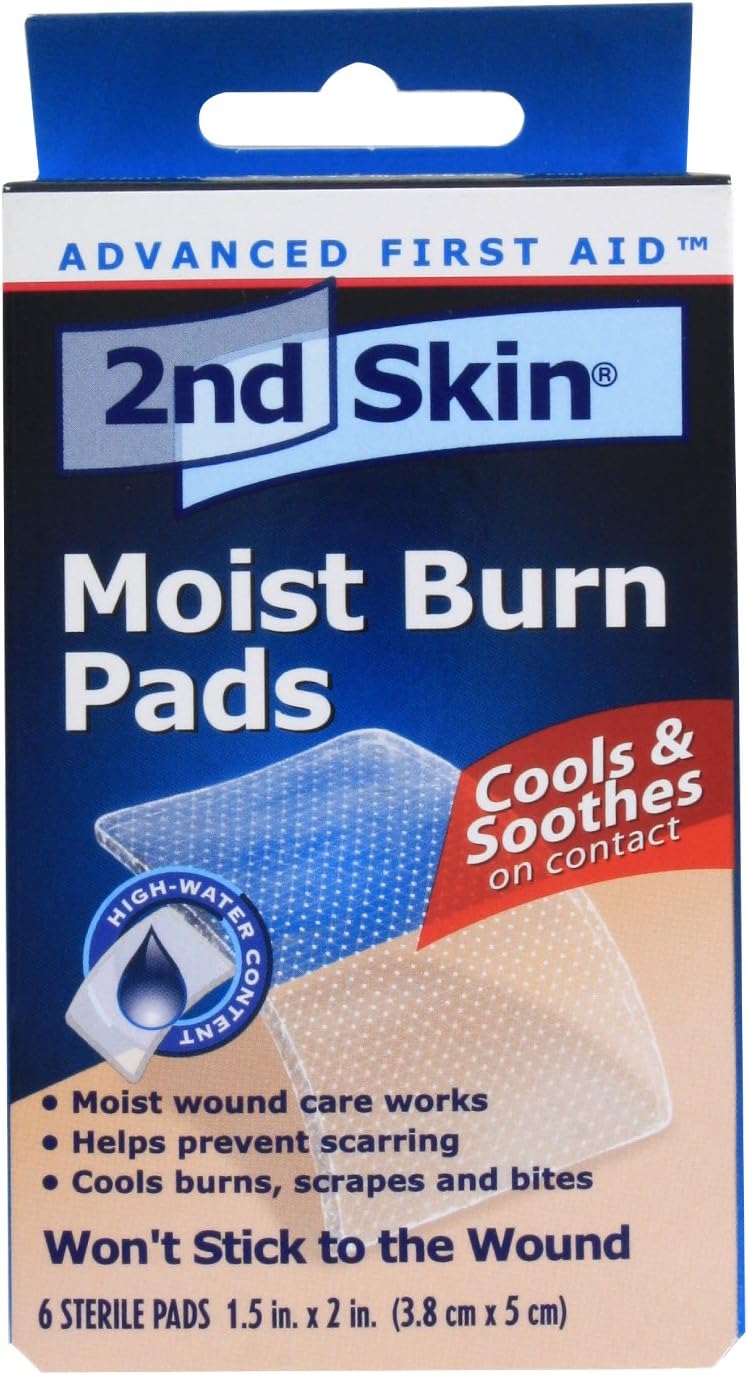2nd Skin Moist Burn Pads, Small (1.5 x 2 Inches), 6-Count