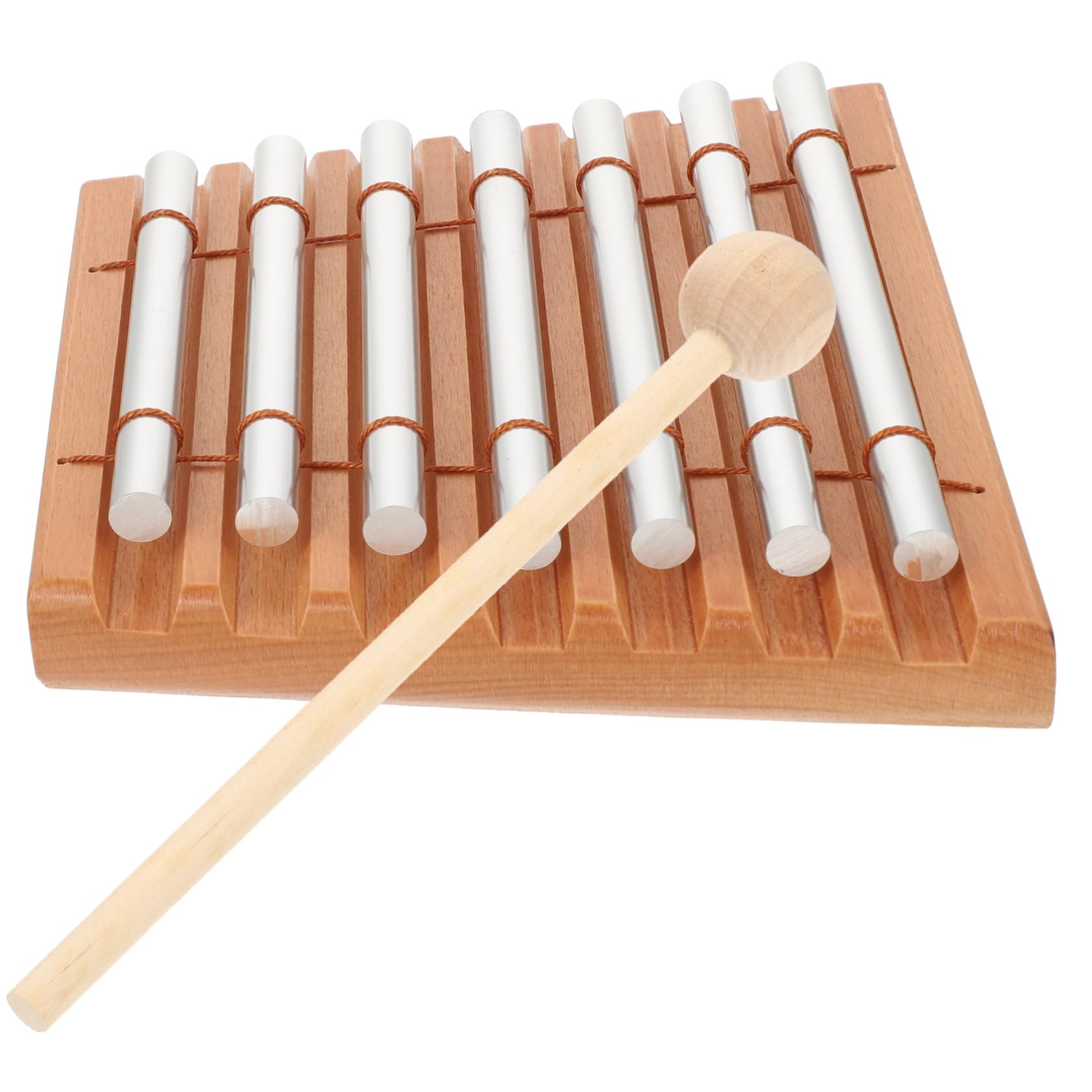 Mikikit Campanelli a Percussione per Ragazzo Ragazza a 7 Toni, Strumento Musicale Educativo in Metallo e Legno, Giocattolo Ricreativo per Scuole e Famiglie, Set per Coordinazione