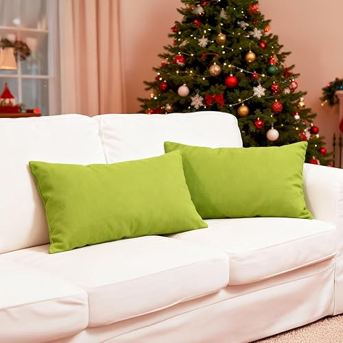 Vista 193 de Encasa Homes - Juego de 2 fundas de almohada, 18 x 18 pulgadas, lona de algodón teñidas, cuadradas, decorativas, para sofá, silla, cama y hogar, Azul