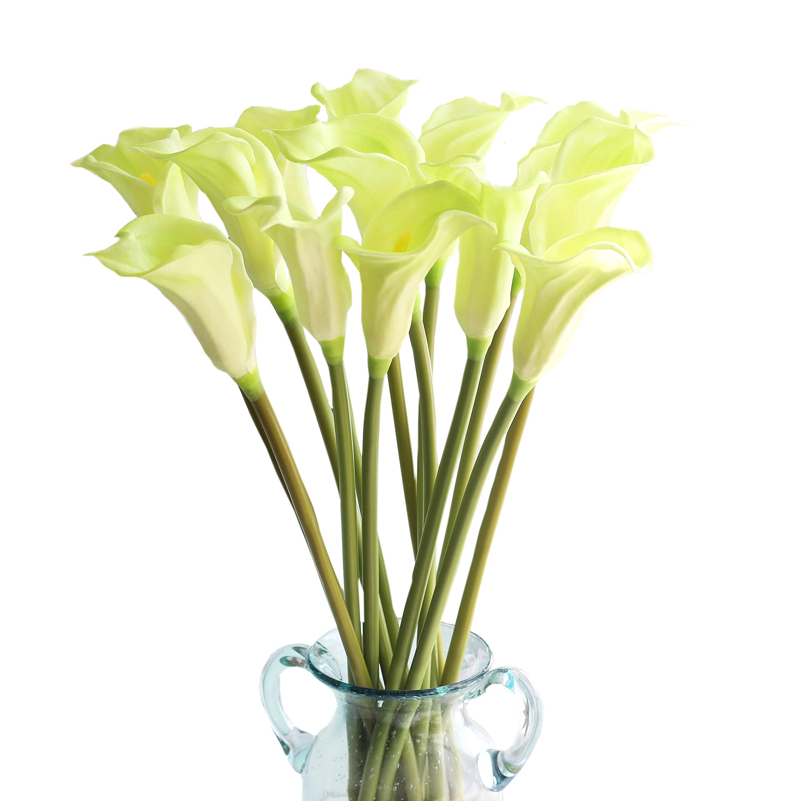 cn-Knight 10pcs Artificial Green Calla Lily Flowers