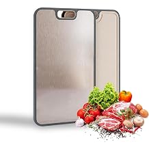 Amercook Dual-Sided Cutting Board, Titanium & PP, Non-Slip 12.01 x 8.27in