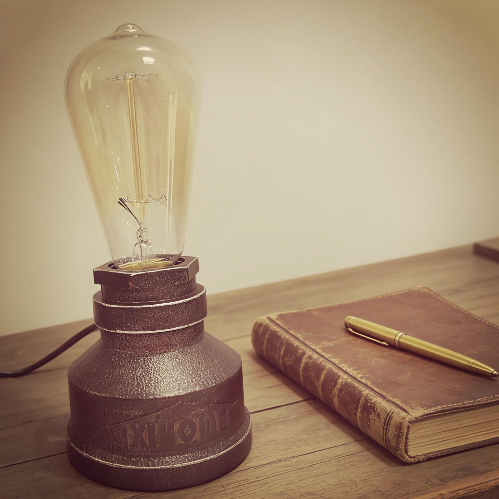 Vintage Lámpara de escritorio estilo aldea americana lámpara de mesa creativa hierro acero Lámpara de sobremesa rústica industrial steampunk con base retro E27 Portalámparas Iluminación LED Edison