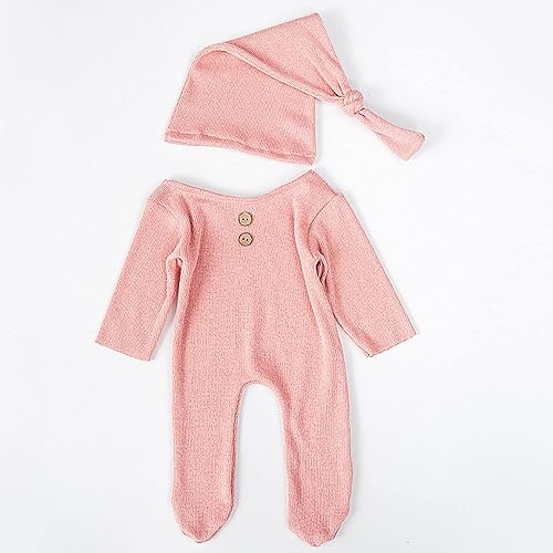 Miniatura 5 de Vemonllas Accesorios de fotografía para recién nacidos, trajes para niños y niñas, gorro y mameluco con pies, conjunto de disfraz para sesión de
