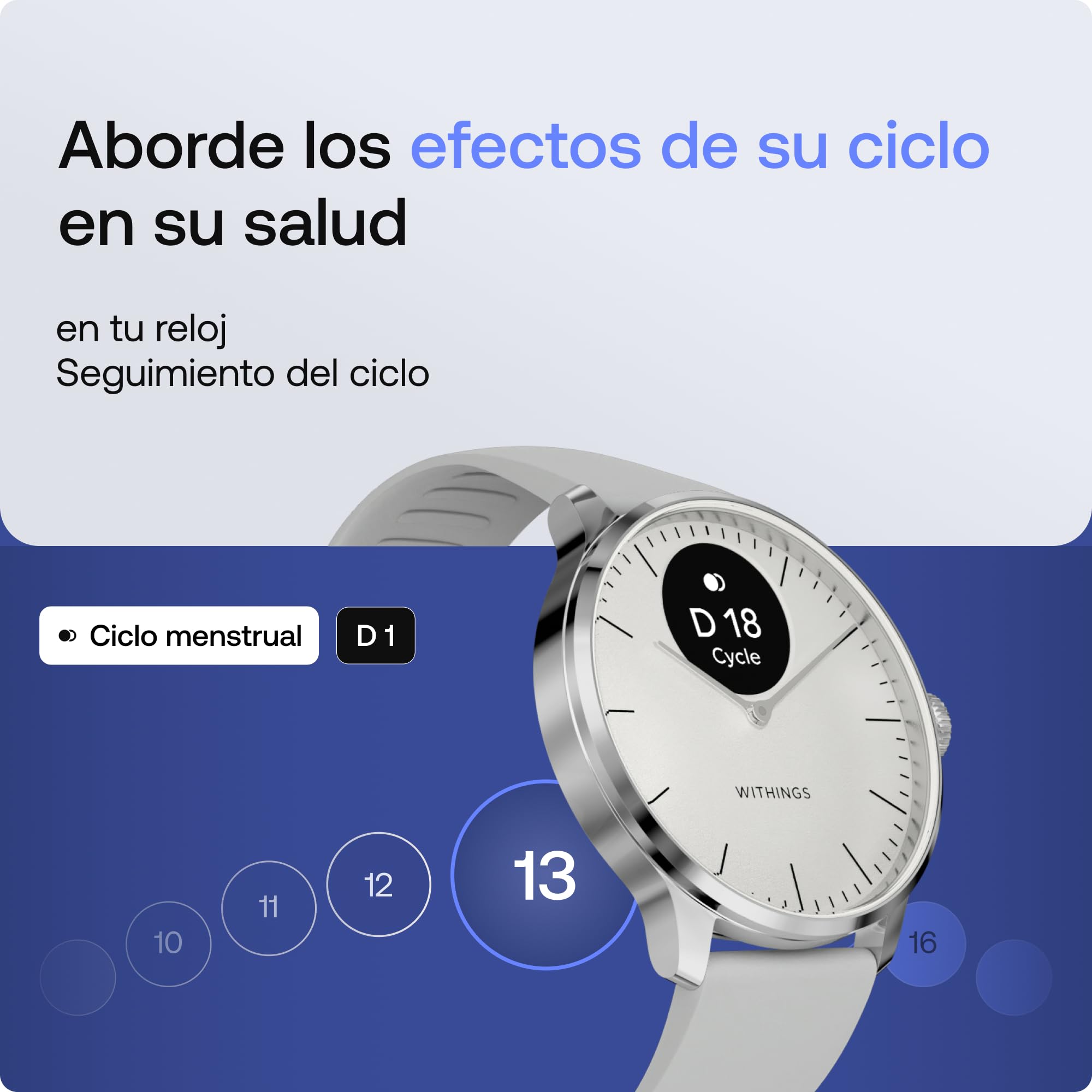 Withings ScanWatch Light - Reloj Inteligente híbrido, monitoreo cardíaco 24/7, Seguimiento de Actividad, Seguimiento de Ciclo, monitoreo del sueño, GPS Conectado, duración de la batería de 30 días