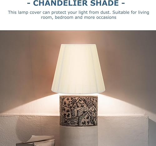 Miniatura 3 de Baluue 2 pantallas plisadas de hongo, de tapa dura, 5.12 pulgadas de ancho x 5.12 pulgadas de alto, pantalla de tela de repuesto para lámpara de