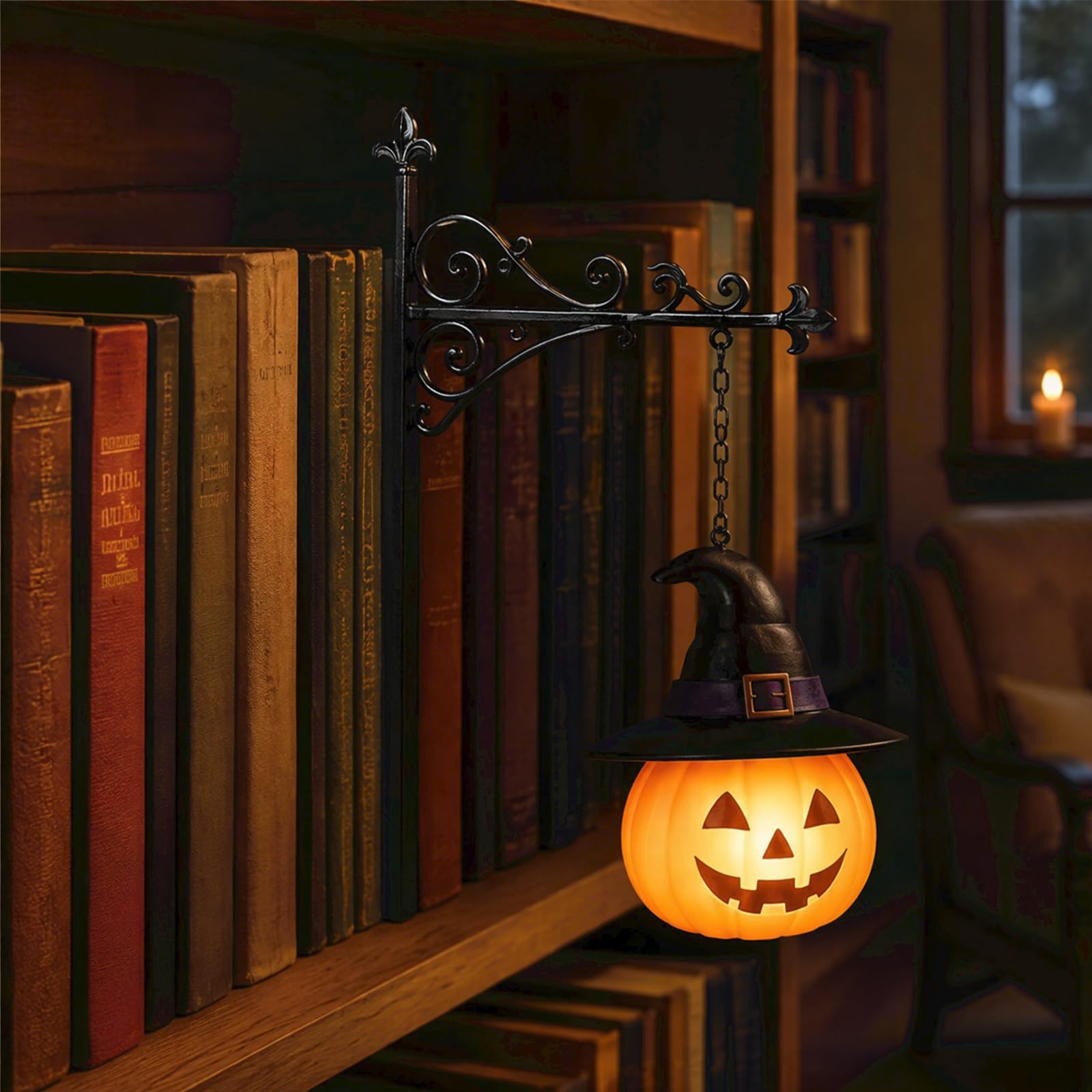 Library Lantern Bookshelf Lamp Book Nook Light Warm LED Nightlight