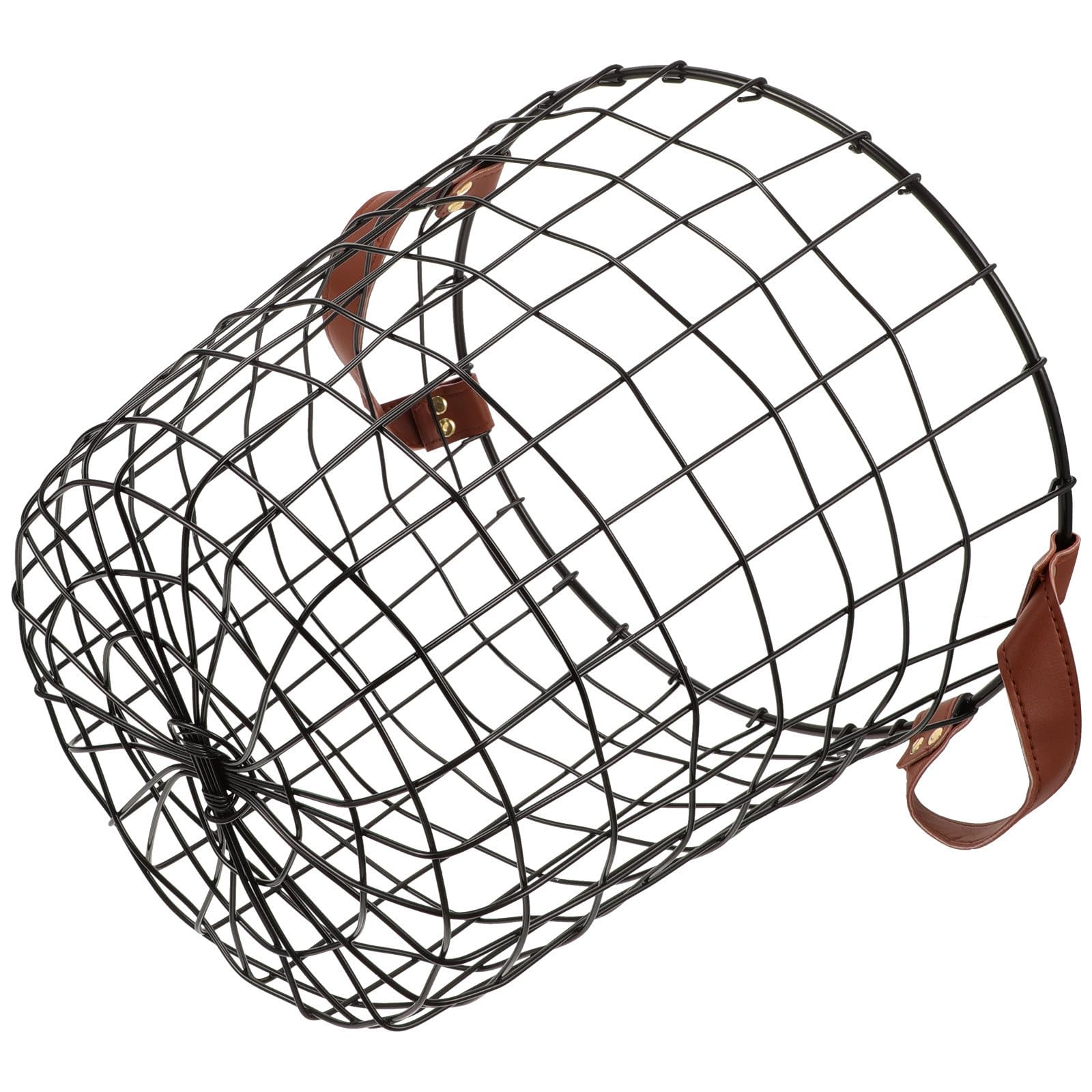 Totority Cesta de Almacenamiento de Hierro Negro Gran Capacidad, Mango Portátil Bordes Afilados, Adecuado para Guardar Leña y Organizar Juguetes o Artículos Varios