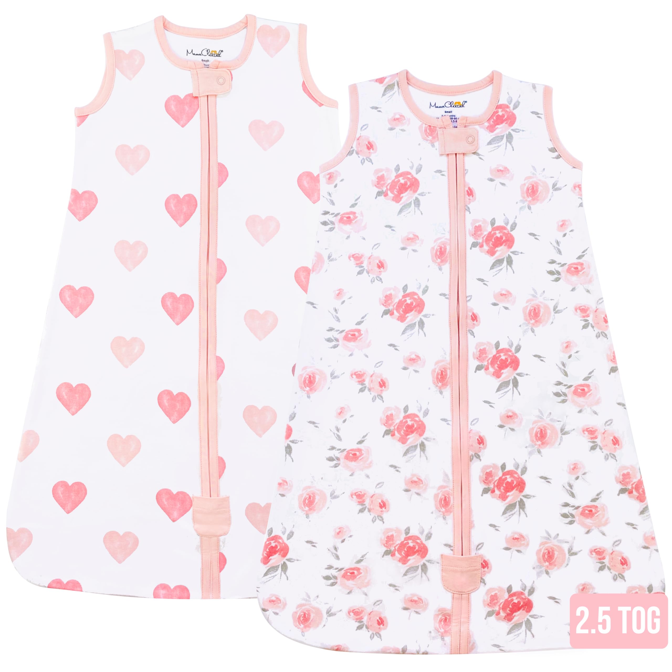 Mama Cheetah Baby Sleep Sack 2.5 TOG, Organic Cotton Baby Wearable Blanket with Two-Way Zipper, Swaddle Transition Baby Sleeping Bag for Newborn