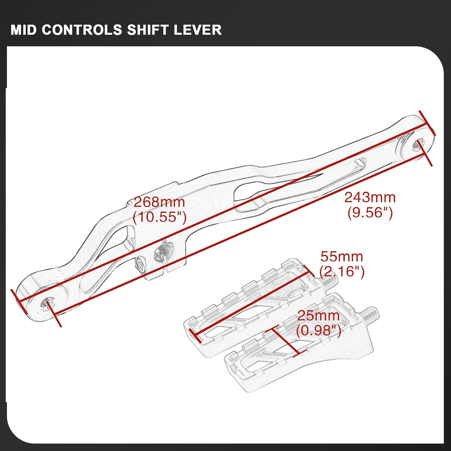 Mid Controls Shift Lever Heel Toe Shifter Pegs for Harley 1991-2017 Dyna FXD Fat Bob Low Rider Street Bob Wide Glide Super Glide with Mid-Control (Black riot)