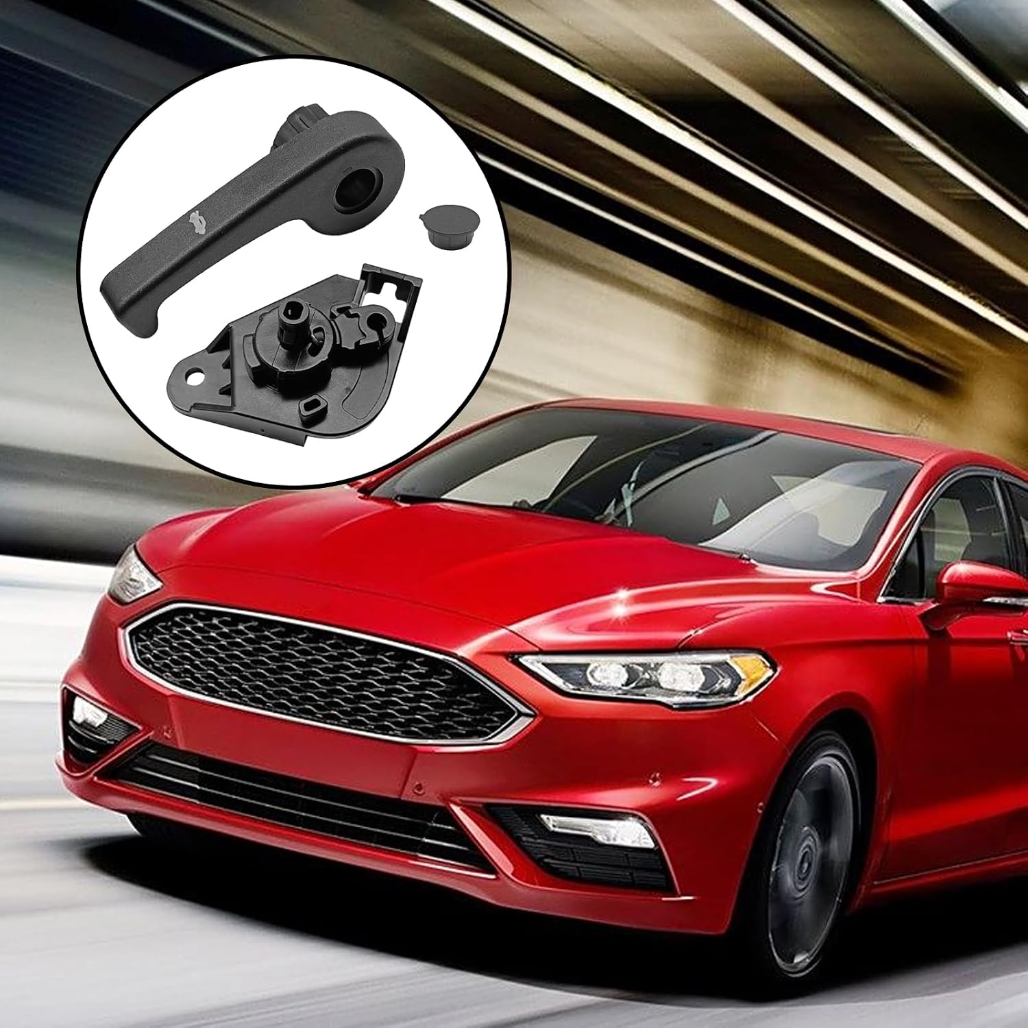 Pleoos Hood Release Handle Assembly with Mounting Bracket - Compatible with 2013-2019 Fusion & Lincoln MKZ | Replaces HS7Z-16B626-A, DS7Z-99042C74-A | Bonnet Latch Pull Handle