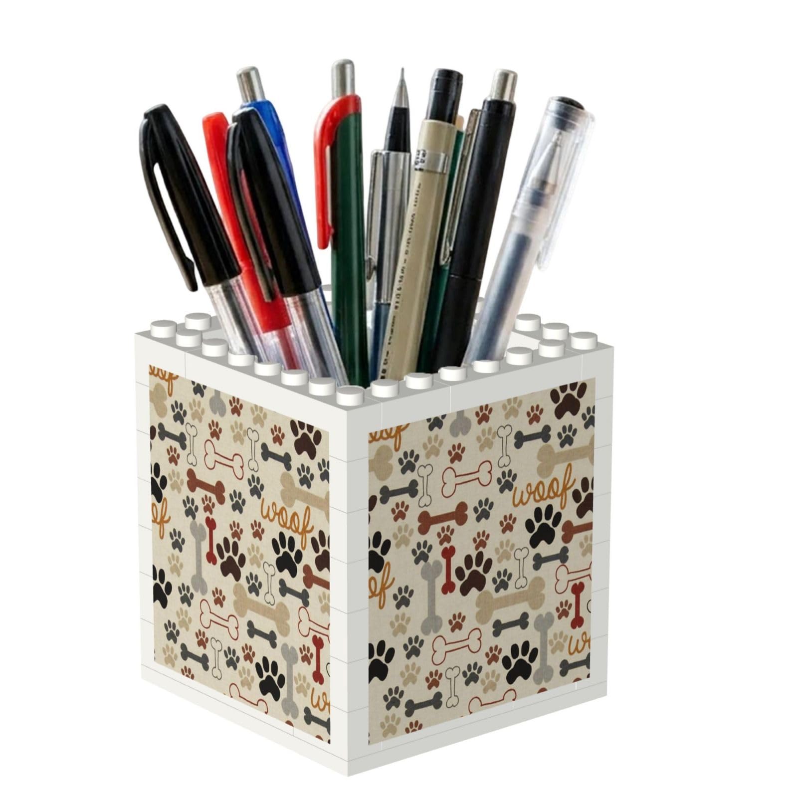 Poadnly Dog Paws And Bones, Pen Pot Pencil Holder for Office Home School, Compact Desk Organiser for Office Stationery