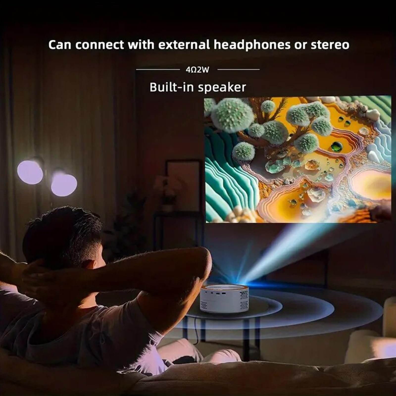 YT200 LED Mini Proyector Proyección de Video Móvil Home Theater Soporte 1080P USB Sync Pantalla Niños Smartphones Beamer