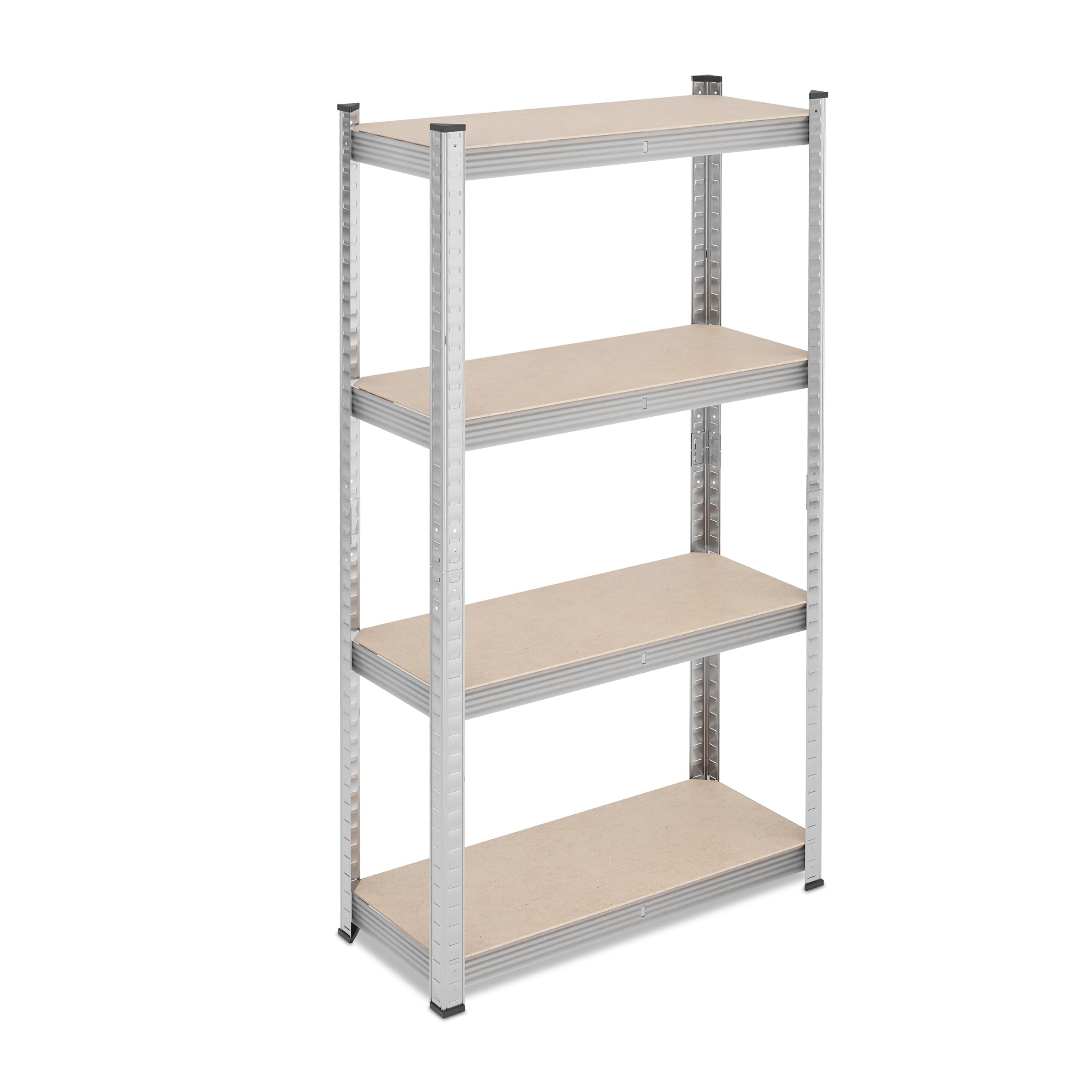 Relaxdays Scaffale in Acciaio, HxLxP 138x70x30 cm, 4 Ripiani ad Alta Portata, 200 kg, per Garage e Cantina, Argentato