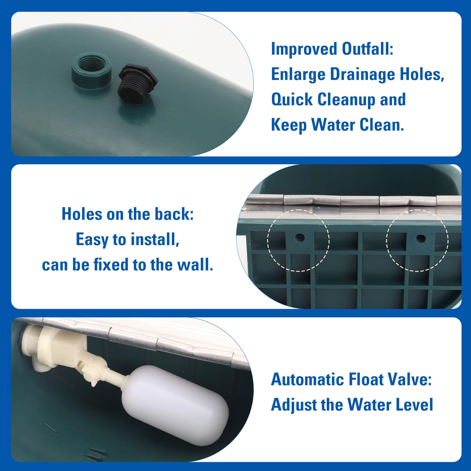Automatic Horse Drinking Waterer Bowl,Upgrade Stainless Steel Farm Livestock Water Dispenser With Drain Hole And Float Valve For Horse,Dog