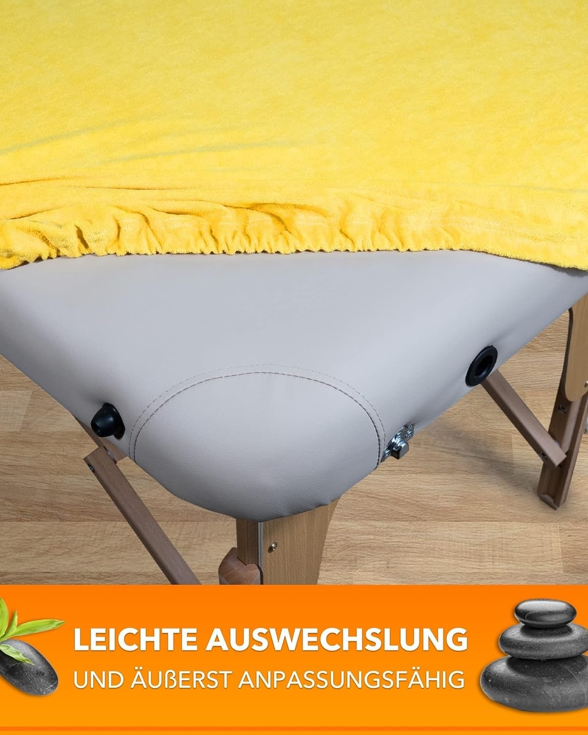 ZEN Massageliege Bezug & Kosmetikliegen Schutz Spannbezug, weiches Frottee-Spannbettlaken für Physio Therapieliege & Kosmetikstuhl, bei 60° waschbare Liegenbezug, Massage-Zubehör Überzug Laken (Creme)