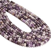 Vista 17 de ICAI Cuentas 4x6mm Naturales Redondas – Cuentas Espaciadoras de Gemas Sueltas para Hacer Joyería DIY (Lapislázuli)