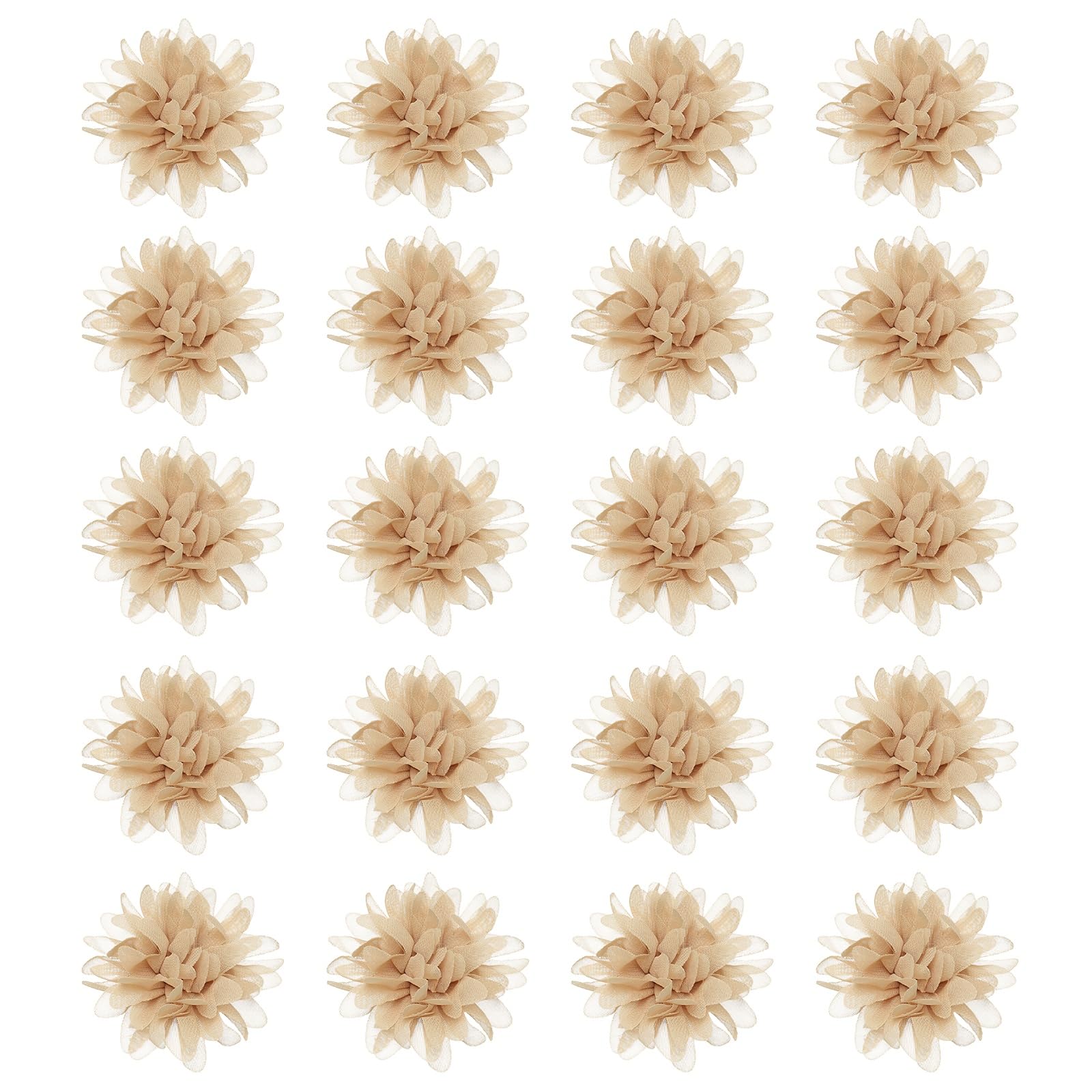 Fleurs en mousseline kaki pour décoration de mariage et robes de fête