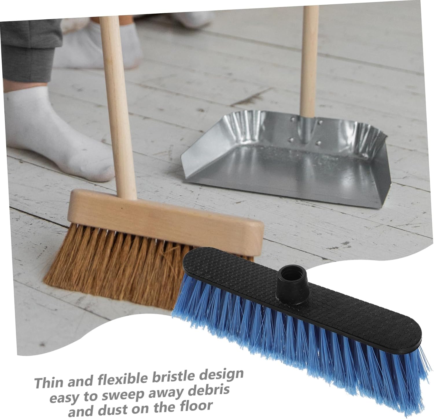 CALLARON Plastic Household Broom Replacement Head Versatile Sweeper with Thick Bristles for Efficient Cleaning Home and Office Ergonomic Design for Easy Use and Installation