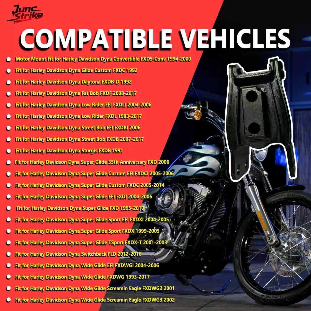 47564-99 Rear Isolator Motor Mount - Compatible with Harley Davidson Dyna 1999-2017 (Street Bob, Super Glide, Convertible, Fat Bob, Low Rider, Sturgis, Wide Glide)