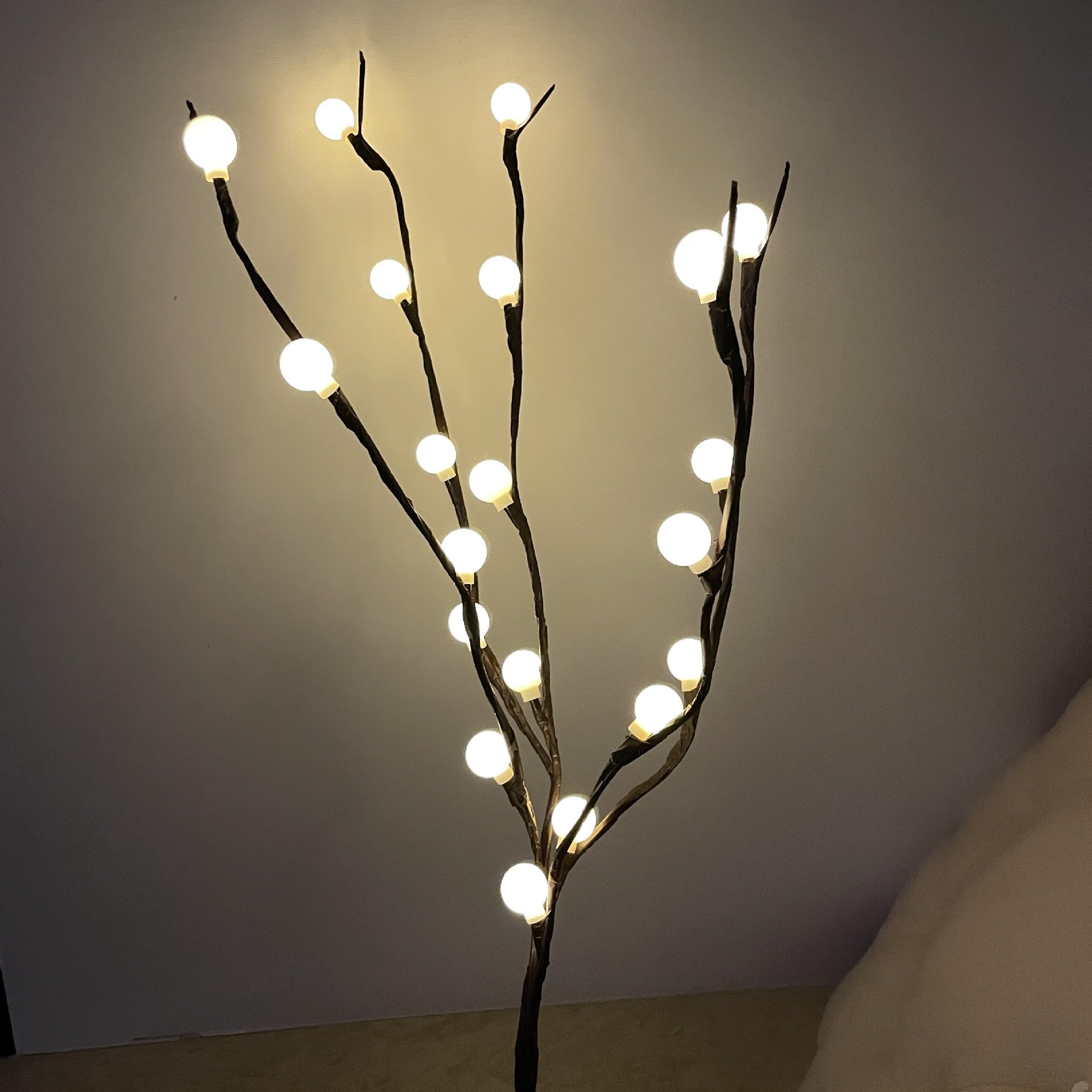 Ulalaza 70cm 2 Branches 40 LED Bulbs Twig Lamp Battery Operated LED Lighted Willow Branches Vase Fillers Use for Christmas Home Party Decoration Indoor Outdoor โ image 1