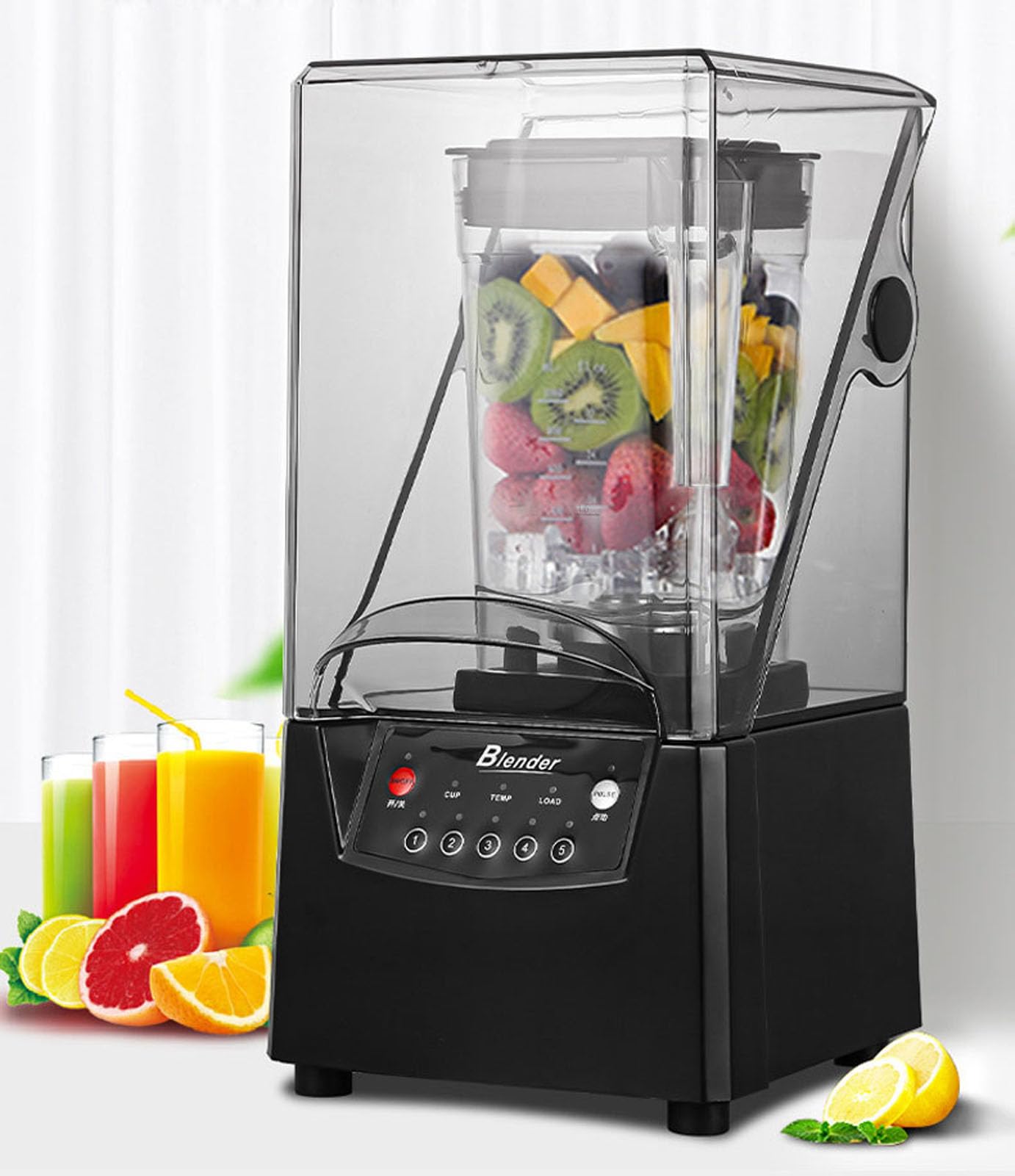 Blender Smoothie Maker, Komercyjny Blender O Mocy 2200 W Z Obudową Dźwiękową, Przycisk Czyszczenia, 5 Ustawień Wstępnych, Pojemność 2 L, Blender Do Smoothie, Do Smoothie, Owoców