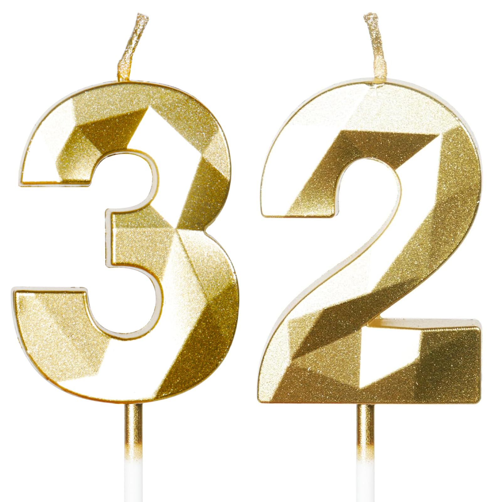 Yiran 50th Birthday Candles, Gold Number 50 Happy Birthday Candles, Cake Topper Decorations for Birthday Party, Wedding Anniversary Celebration Supply — view 112