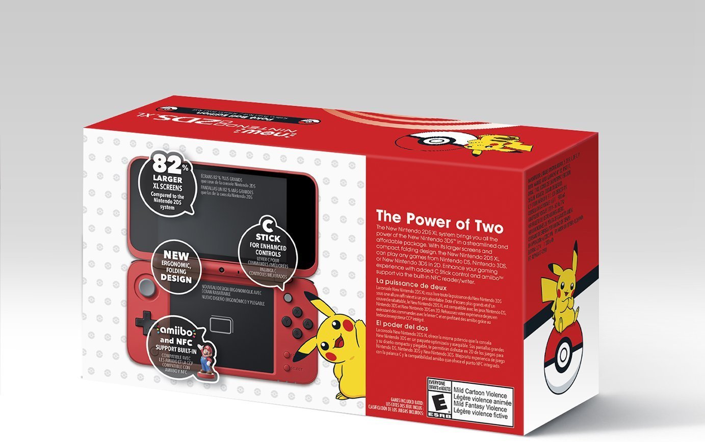 Nintendo 2DS XL Bundle (2 Items): Nintendo New 2DS XL - Poke Ball