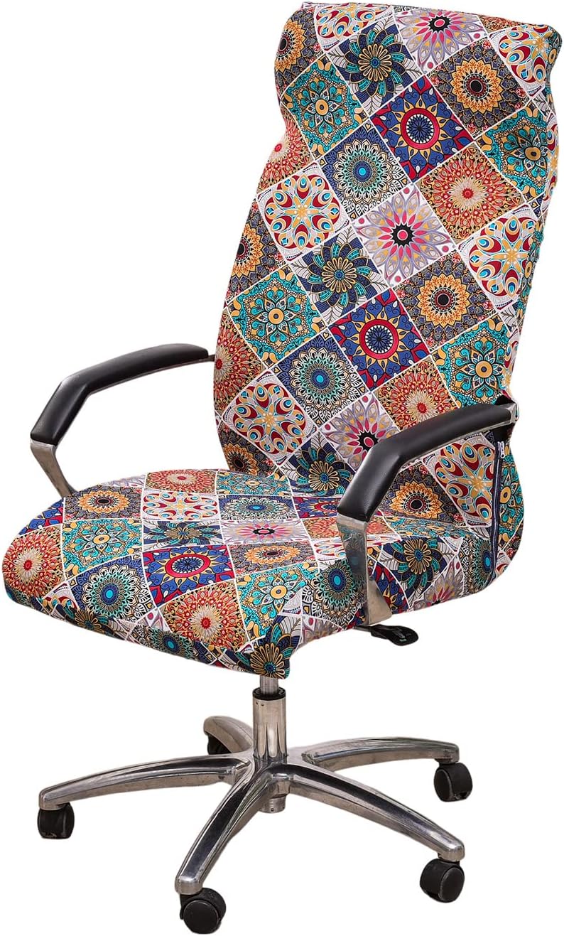FUANGUI Printed Office Chair Cover Stretch Desk Chair Cover
