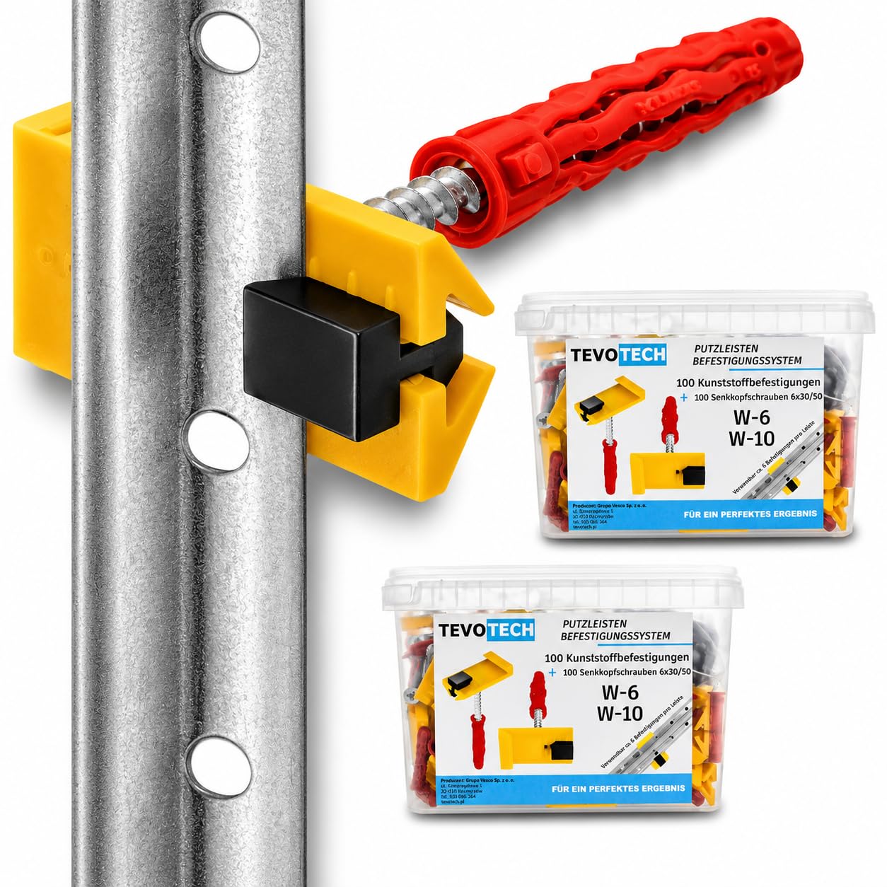200 piezas de sistema de clips de enyesado rápido para la fijación de listones de construcción + tacos