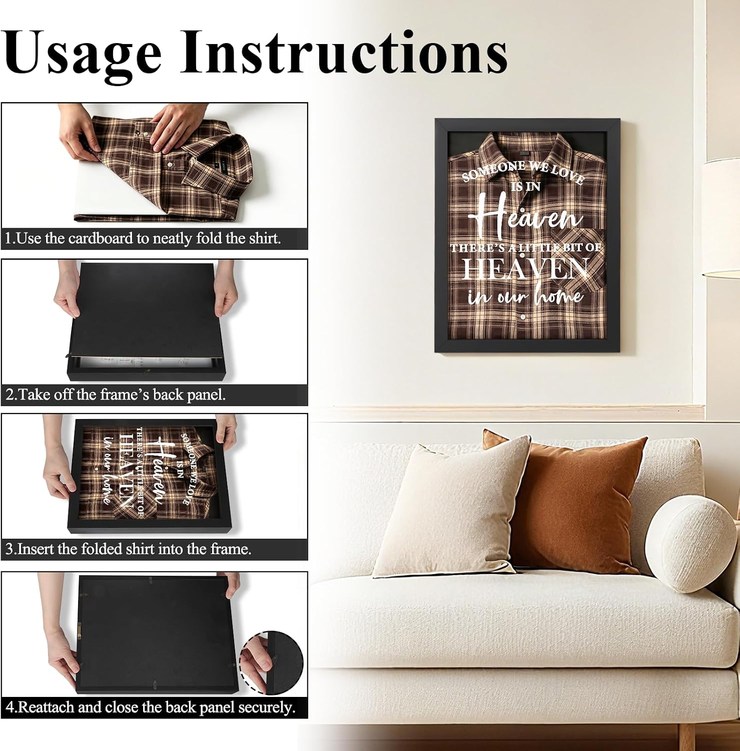 Sympathy Gifts for Loss of Loved One, Clothing Memorial Shadow Box Frame
