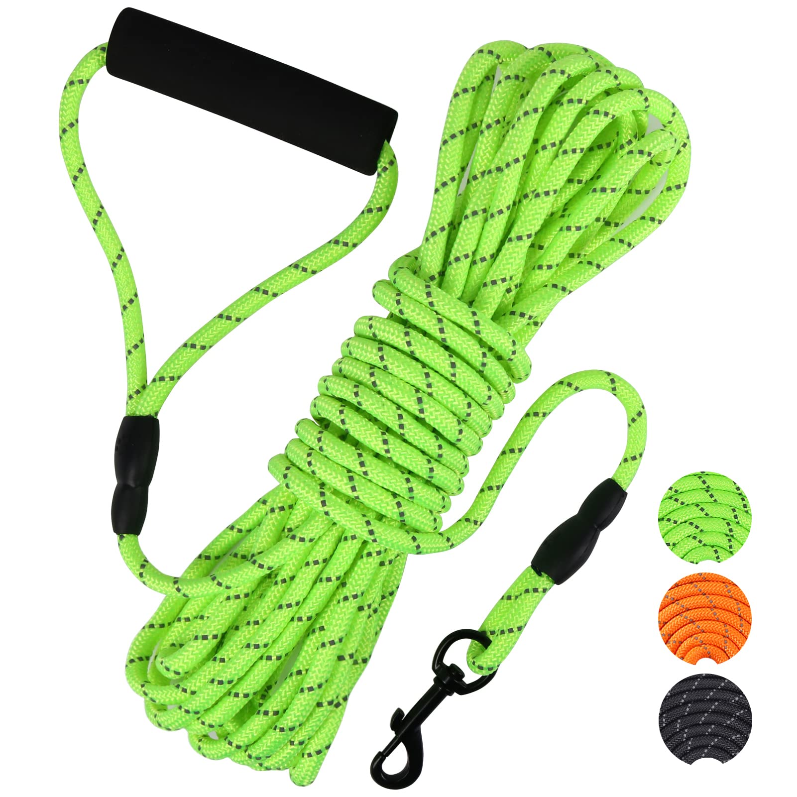 Vivifying Longue Laisse Flottante réfléchissante pour Chien avec poignée Souple pour Le Camping, la randonnée, la Natation, la Plage et Le lac (Vert)