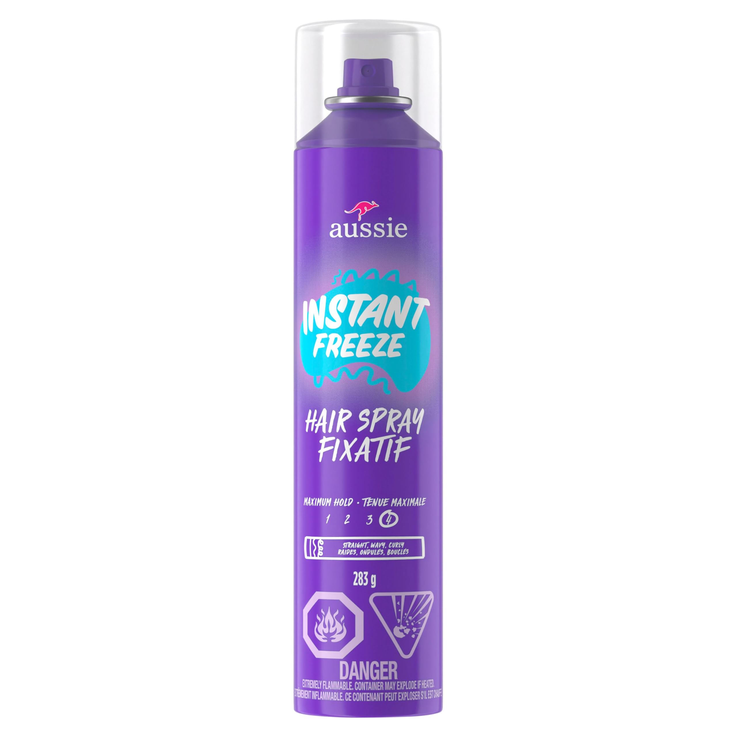 Aussie Instant Freeze Hair Spray for Curly, Straight and Wavy Hair, 283 g - 1