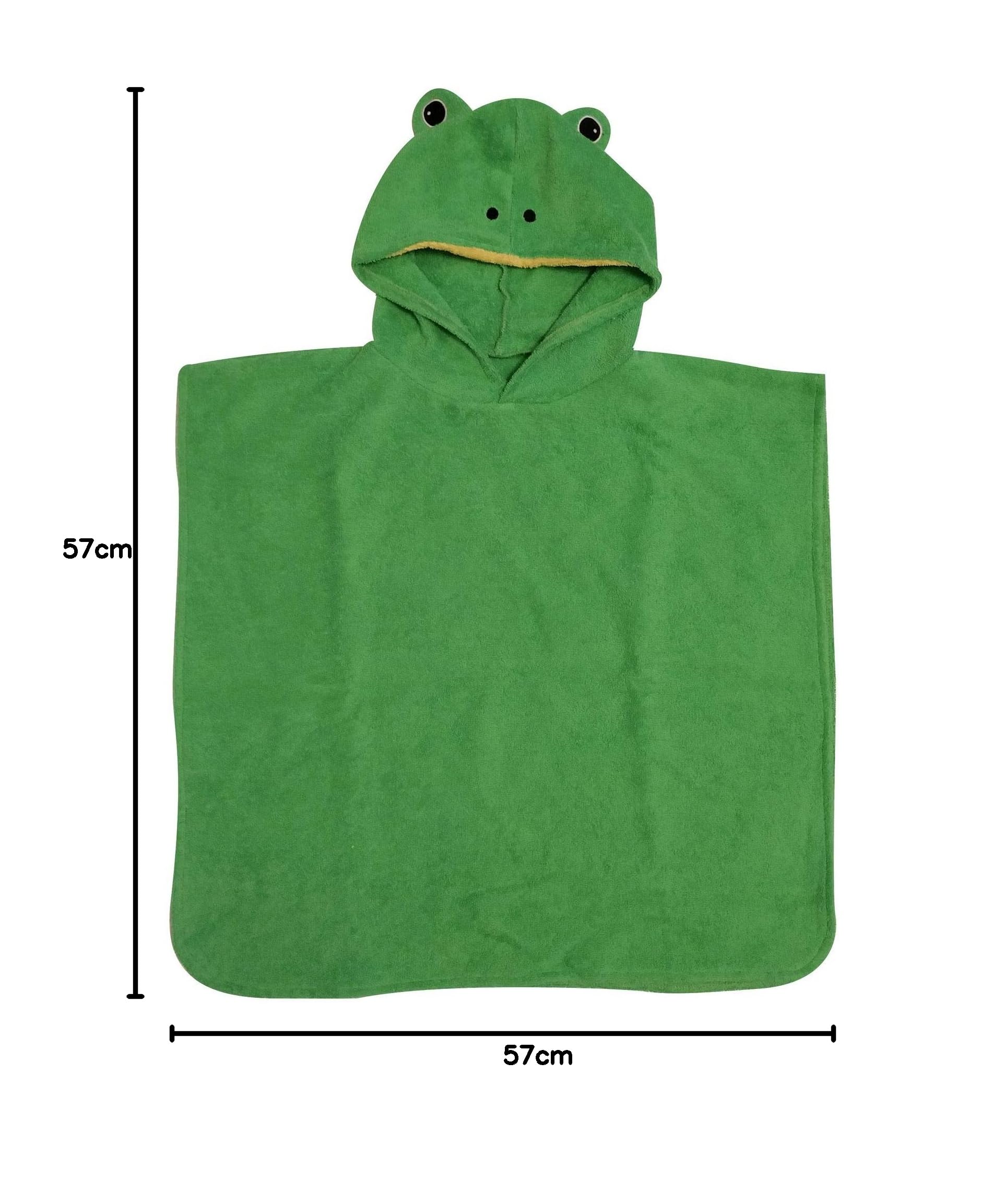 Fürnis Badeponcho Kapuzenbadetuch Frosch aus Baumwolle 60 x 55 cm
