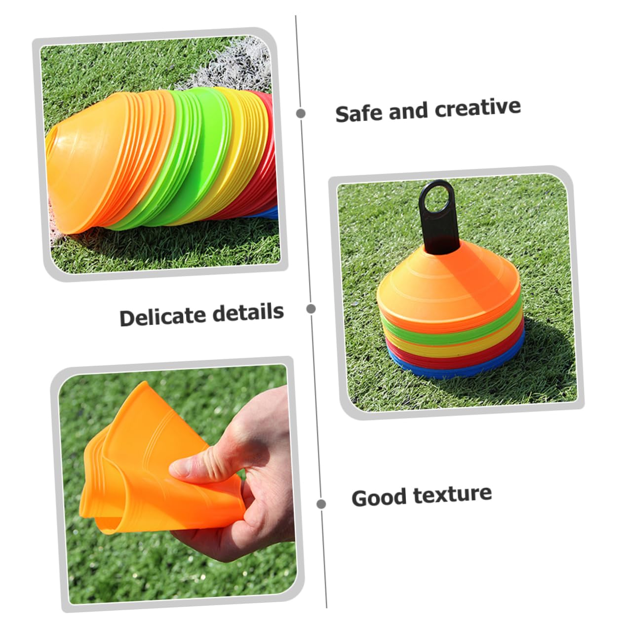 Mikikit 1 Juego Conjunto de Conos de Fútbol Brillantes con Soporte Metálico y Bolsa para Entrenamiento Deportivo y Agilidad Equipamiento de Entrenamiento de Fútbol