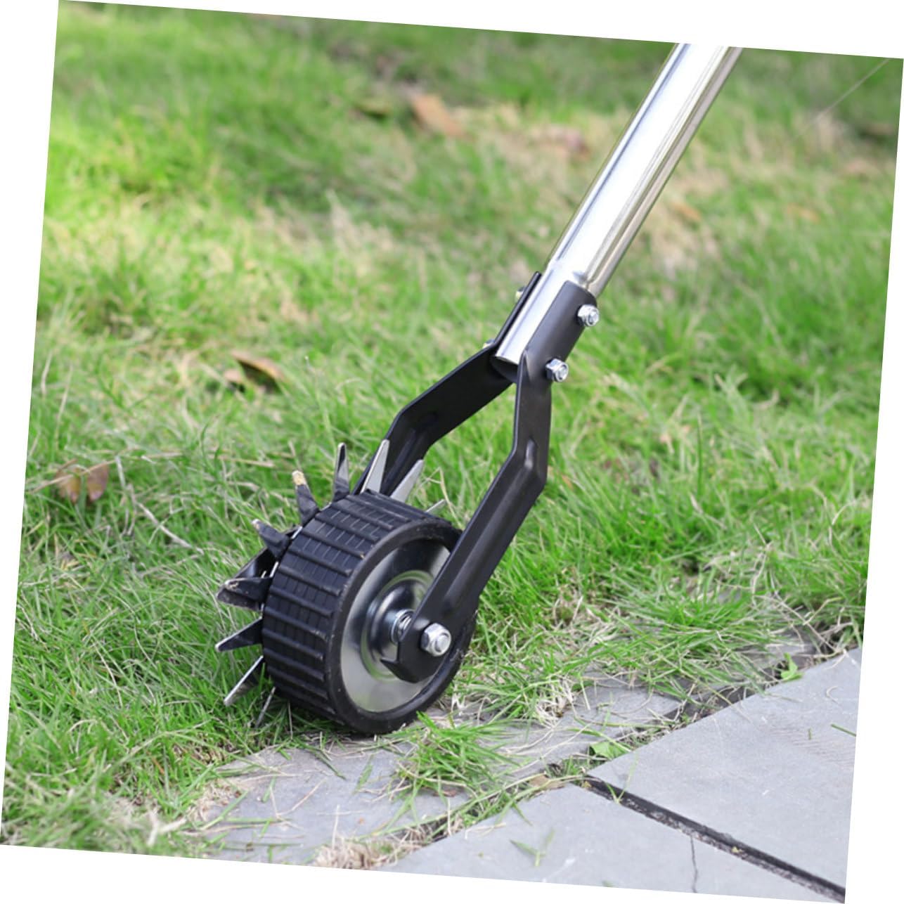 Mipcase 1set Manual Lawn Edger Tool Wheel Rotary Metal Trimmer for Clean Edging and Lawn Maintenance Ergonomic Design for Easy Use Garden and Landscaping