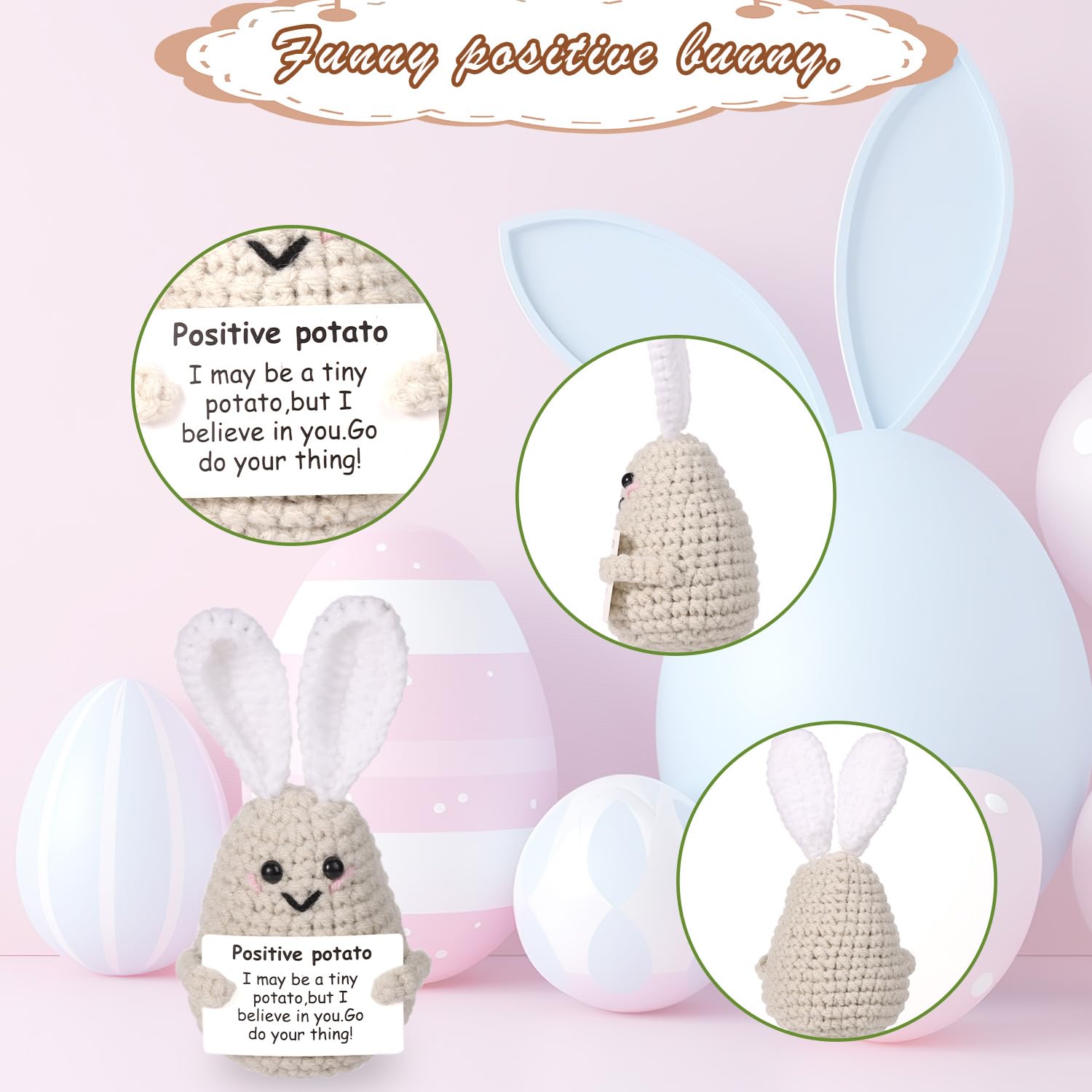 Peluche De Cacahuete Positivo De Ganchillo – Sonriente De 15 Cm, Decoración Y Regalo Para Cumpleaños, Bodas O Navidad